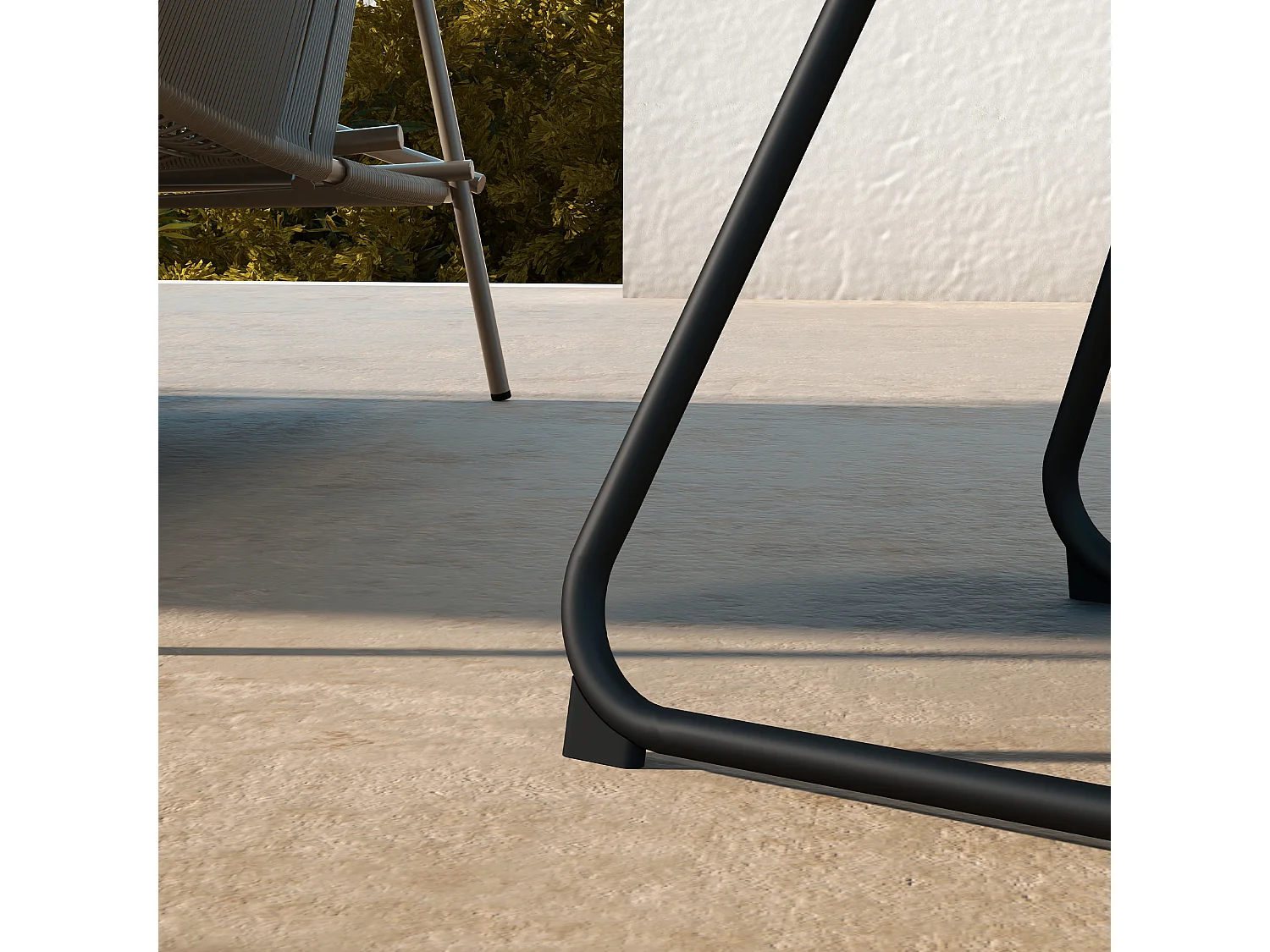 Tavolino da esterni ø48x37 cm con piedini regolabili in metallo nero
