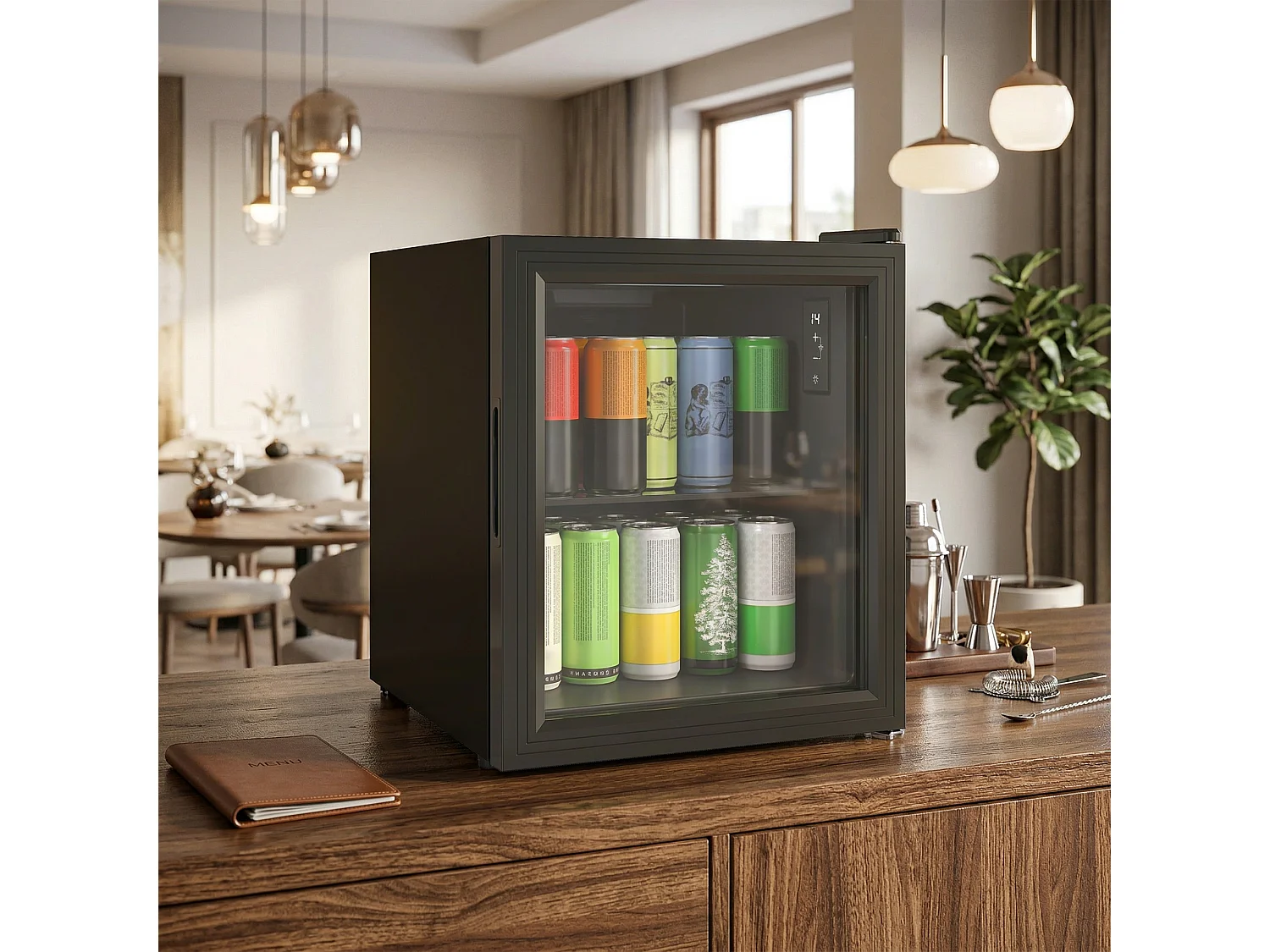 Mini frigo da ufficio 46l 59 lattine temperatura regolabile nero