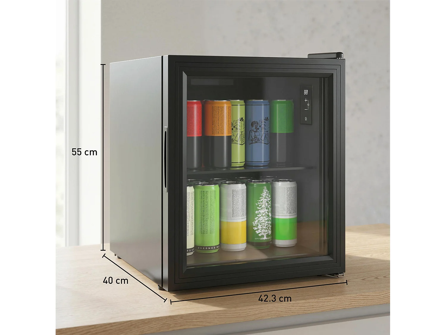 Mini frigo da ufficio 46l 59 lattine temperatura regolabile nero