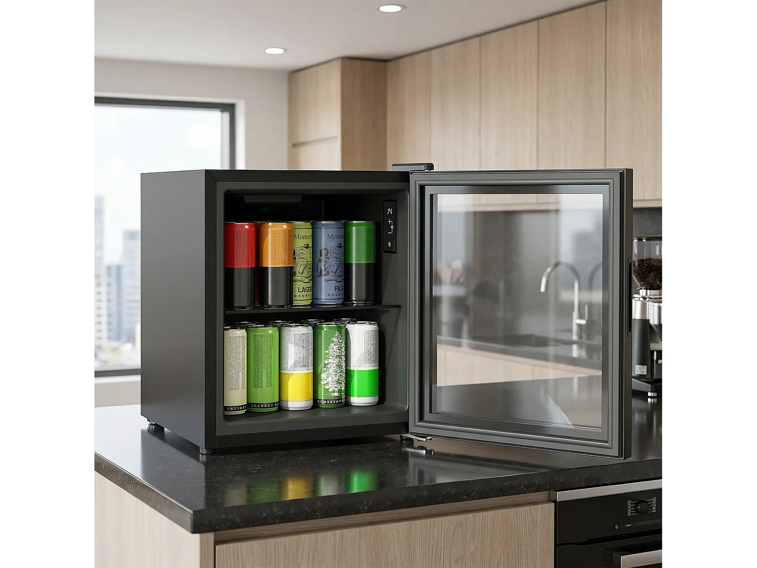 Mini frigo da ufficio 46l 59 lattine temperatura regolabile nero