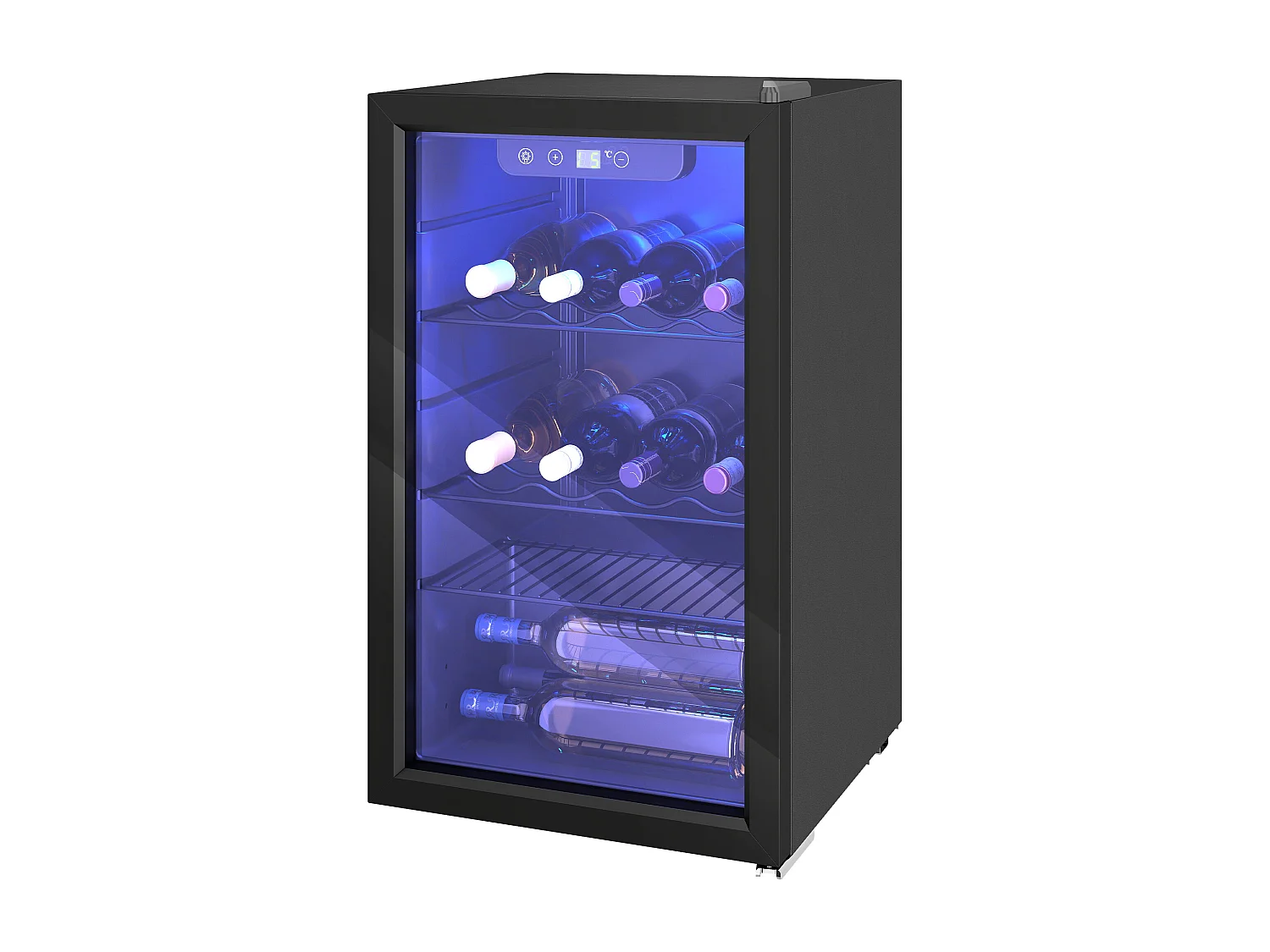 Cantinetta vino 24 bottiglie con porta in vetro nero