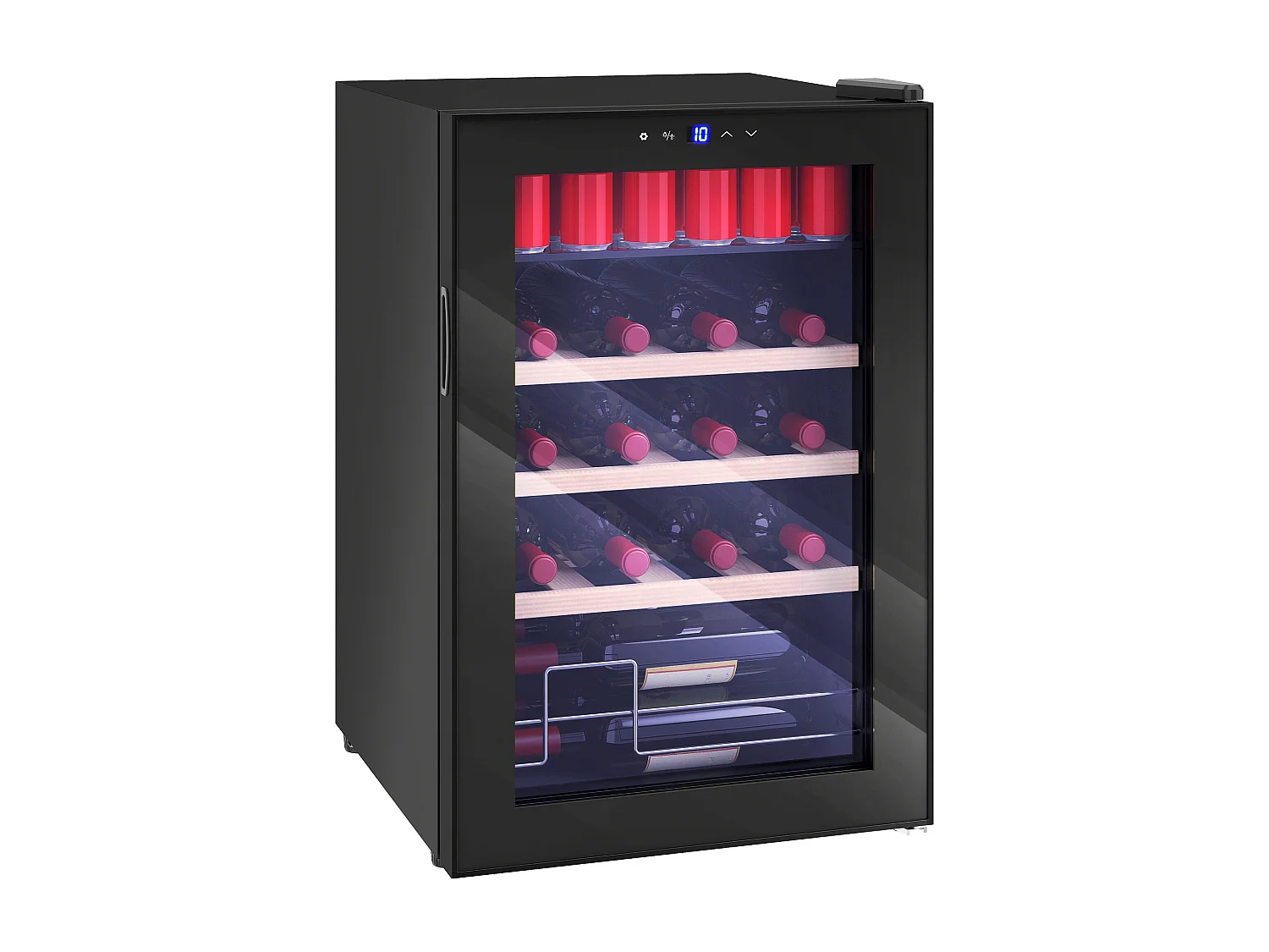 Cantinetta vini 53 litri porta in vetro nero