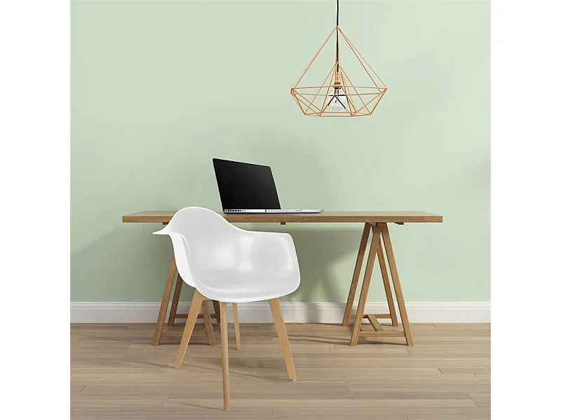 Fauteuil Scandinave Blanc - Lot De 2