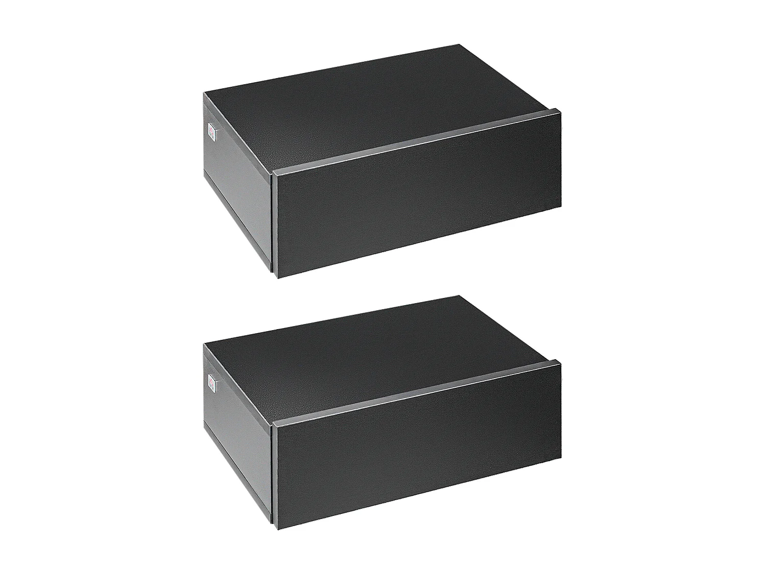 Set 2 comodini sospesi moderni in legno 40x30x15cm nero
