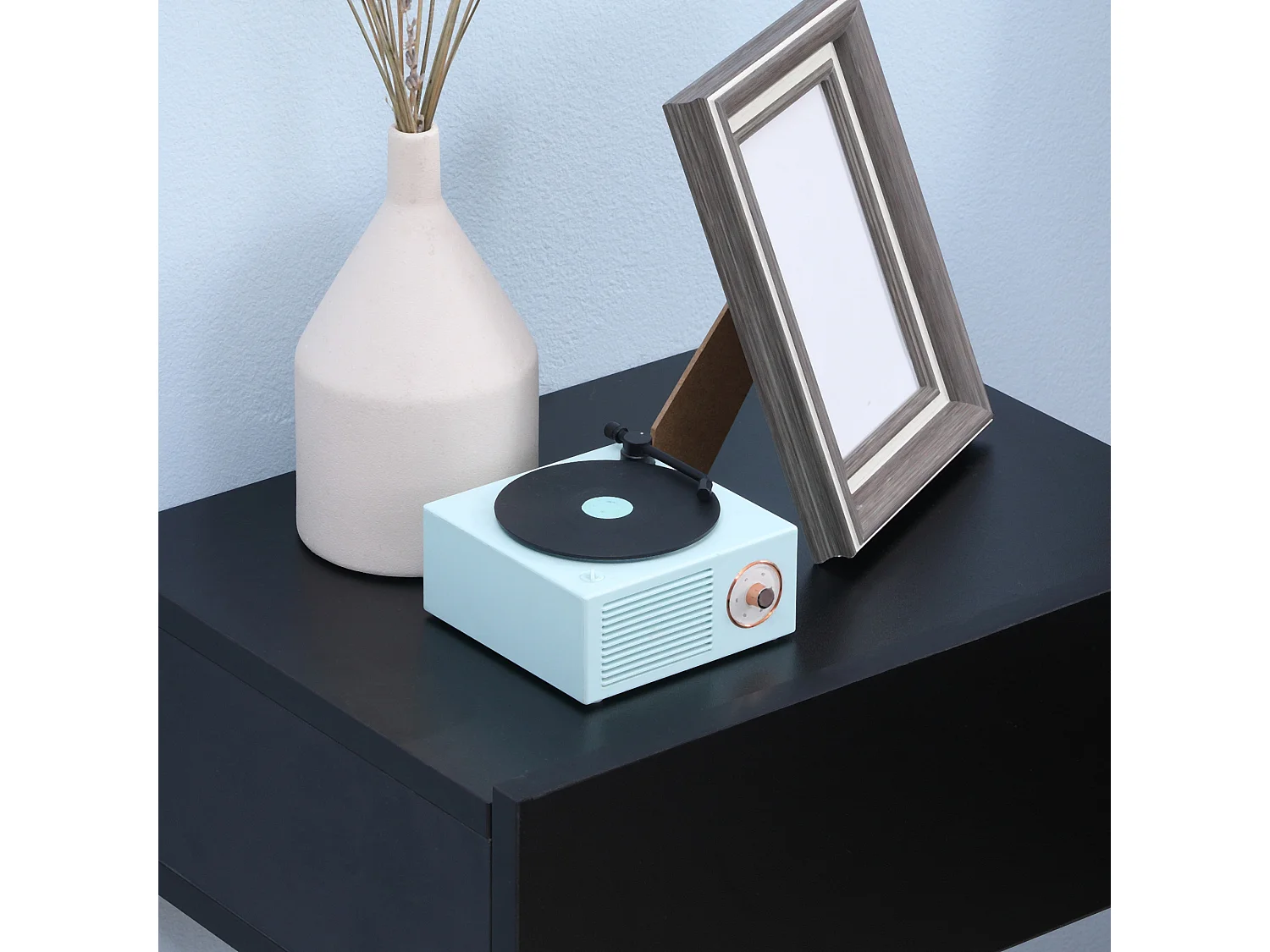 Set 2 comodini sospesi moderni in legno 40x30x15cm nero