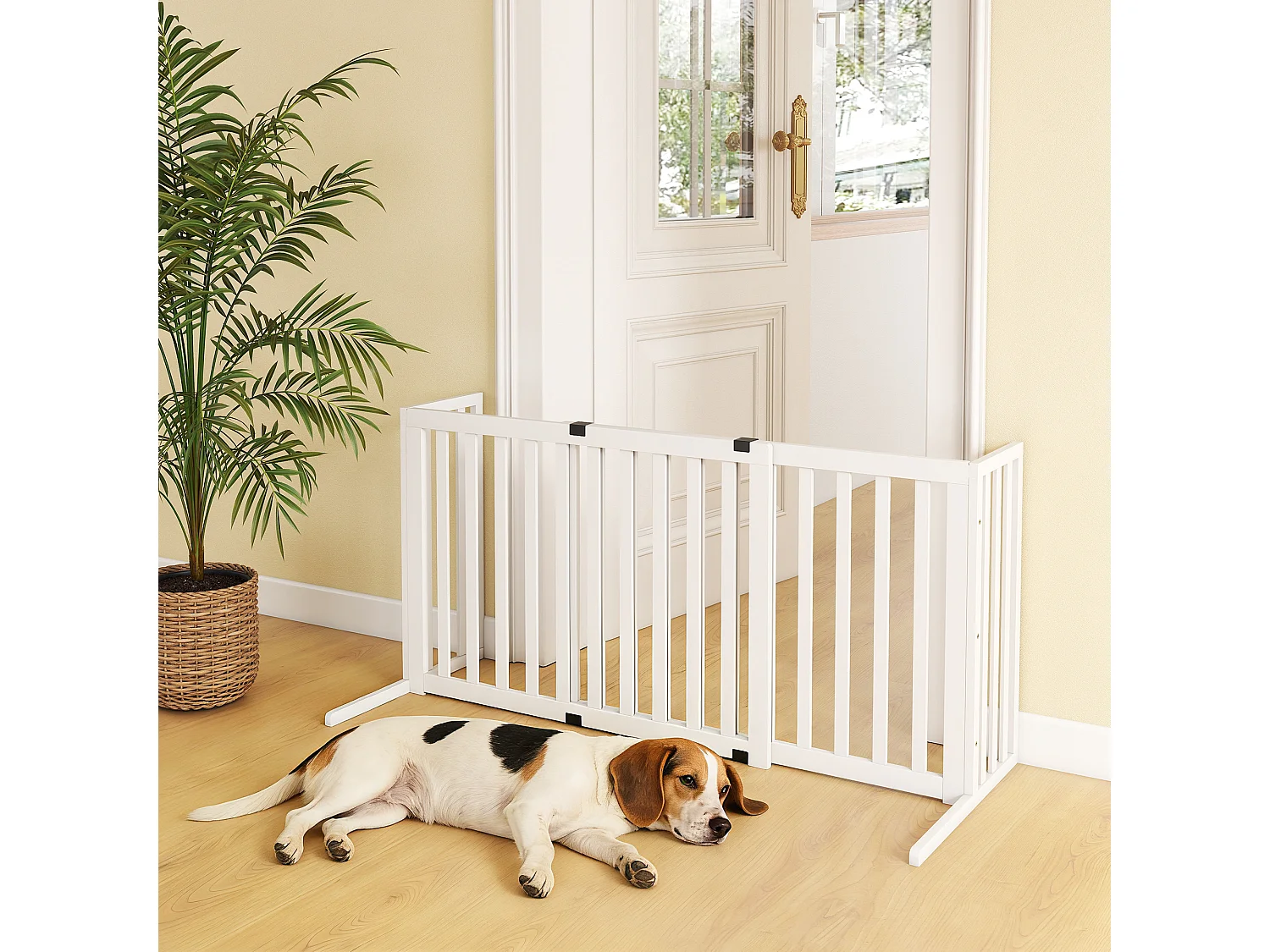 Cancellino per cani estensibile autoportante 102-183x70cm bianco