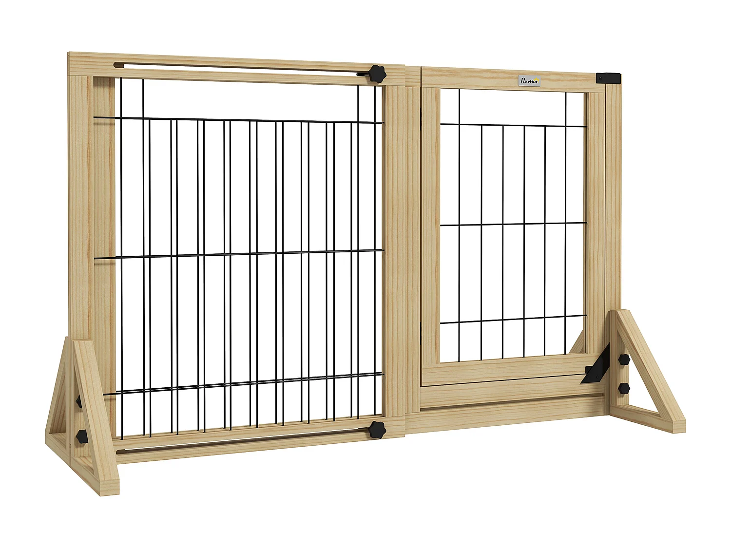 Cancellino per cani estensibile con porta 112-159x70 cm in legno