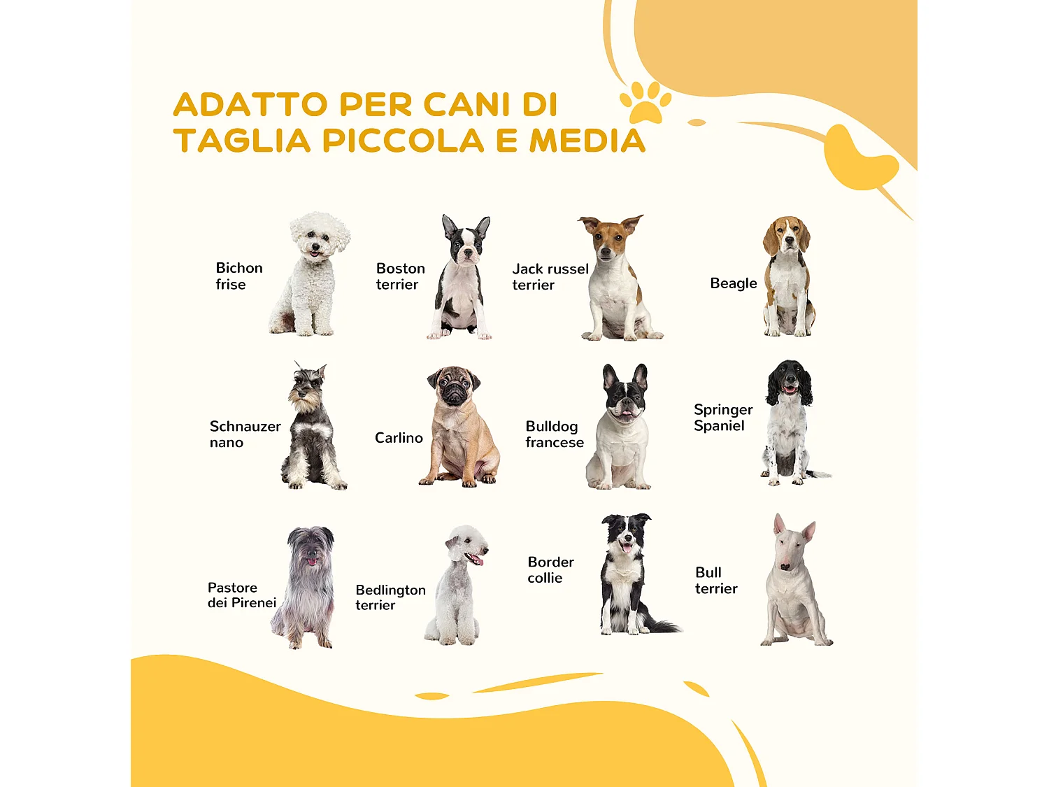 Cancellino per cani estensibile con porta 112-159x70 cm in legno
