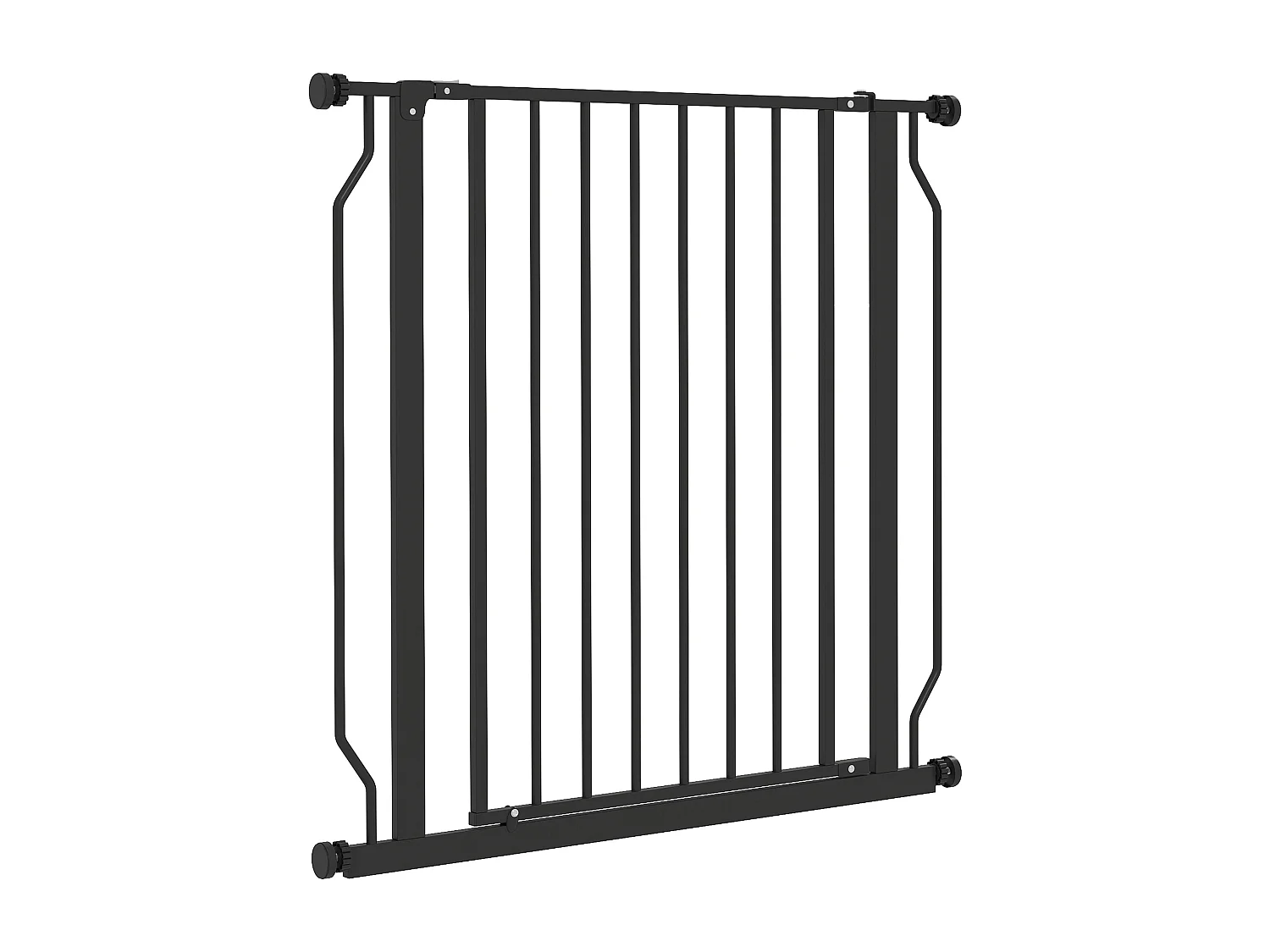 Cancelletto per cani estensibile 75-85x76 cm in acciaio e abs nero