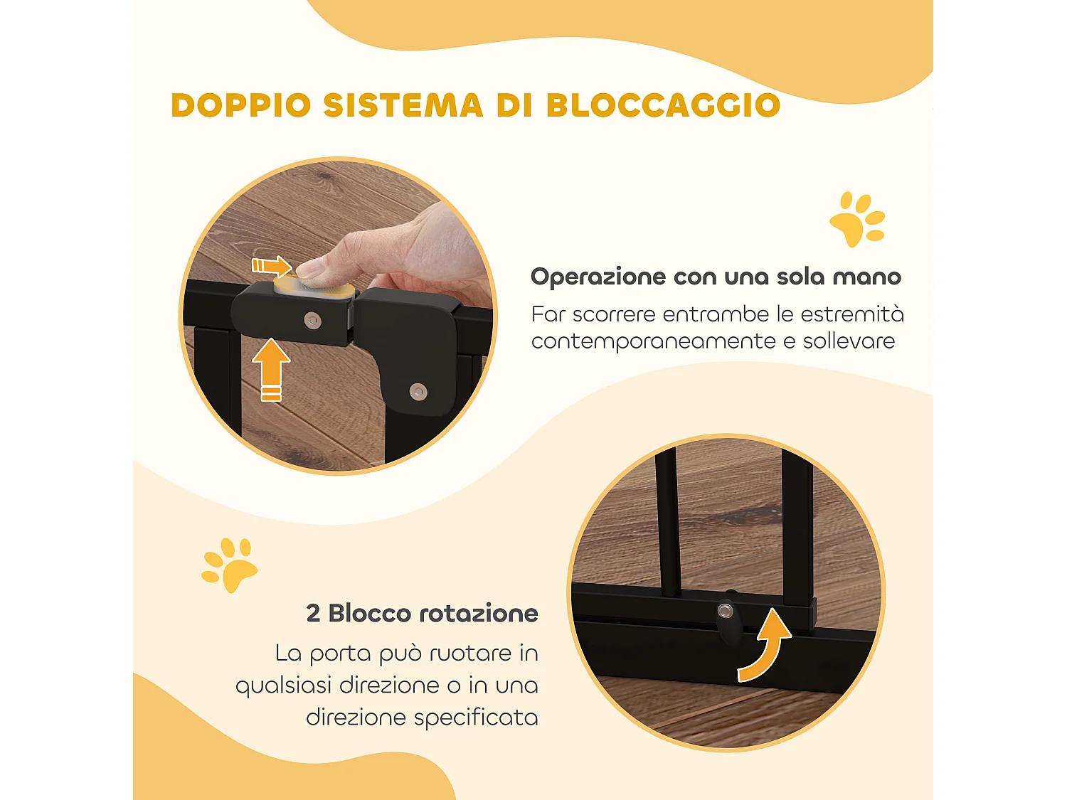 Cancelletto per cani estensibile 75-85x76 cm in acciaio e abs nero