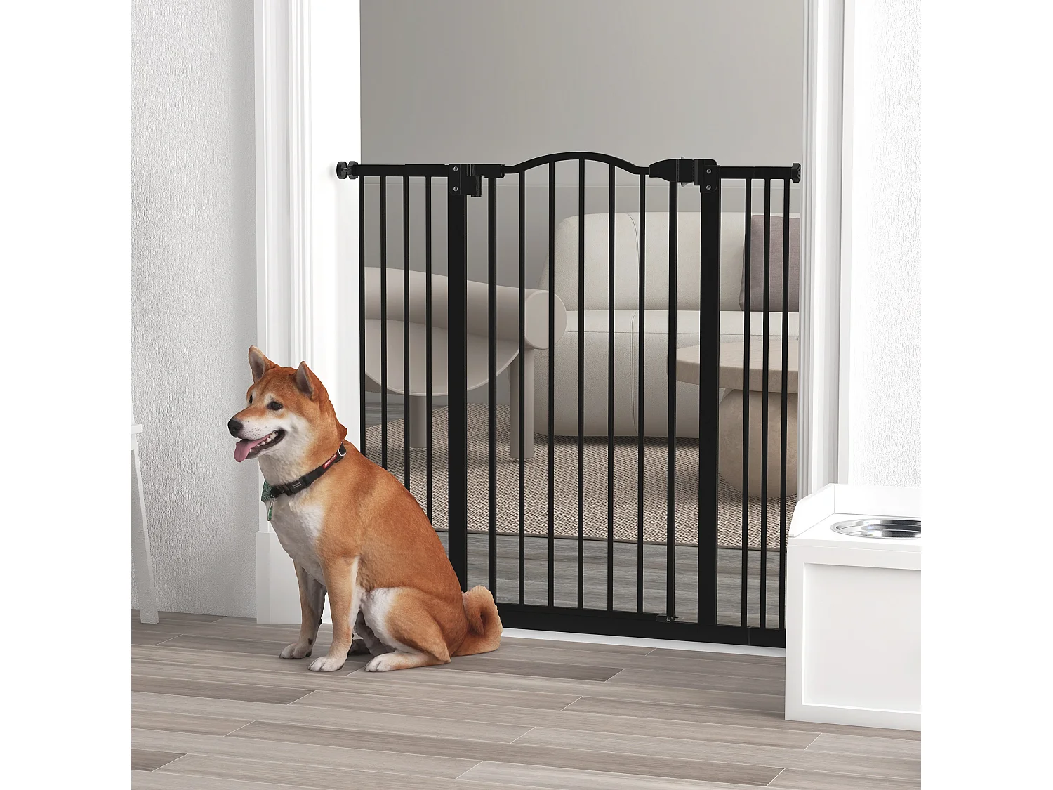 Cancellino per cani estensibile 74-100x94cm in metallo e plastica nero