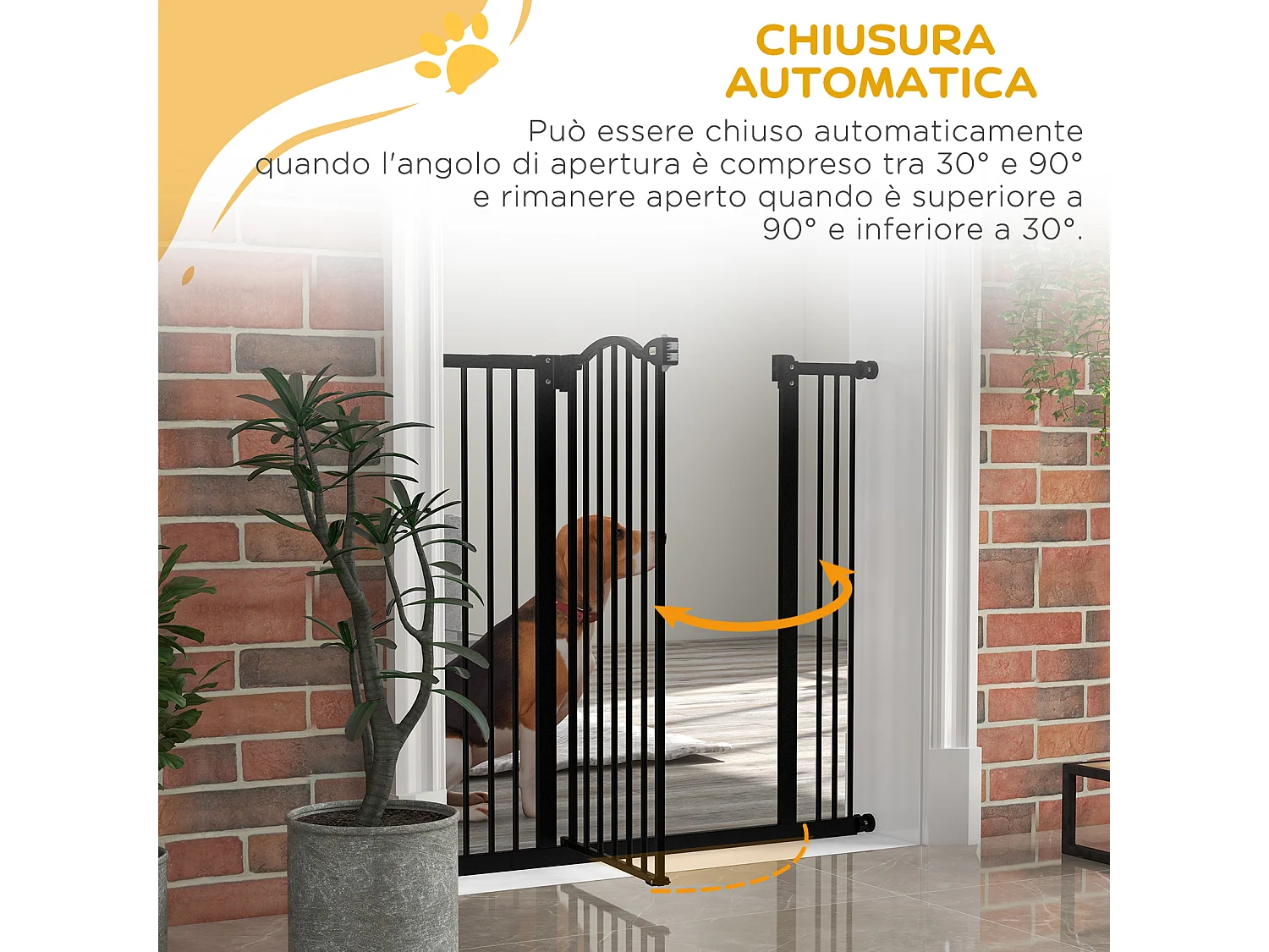 Cancellino per cani estensibile 74-100x94cm in metallo e plastica nero