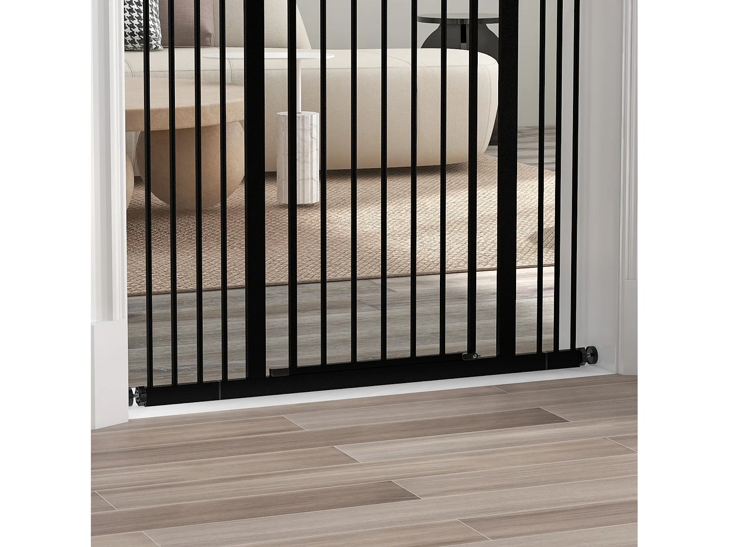 Cancellino per cani estensibile 74-100x94cm in metallo e plastica nero