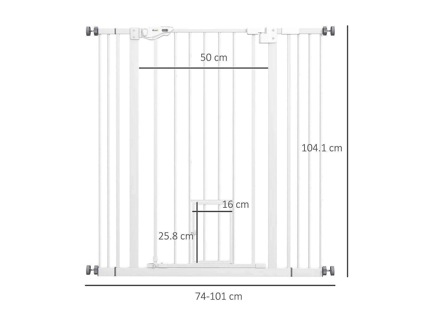 Cancellino per cani con chiusura automatica alto 104cm bianco