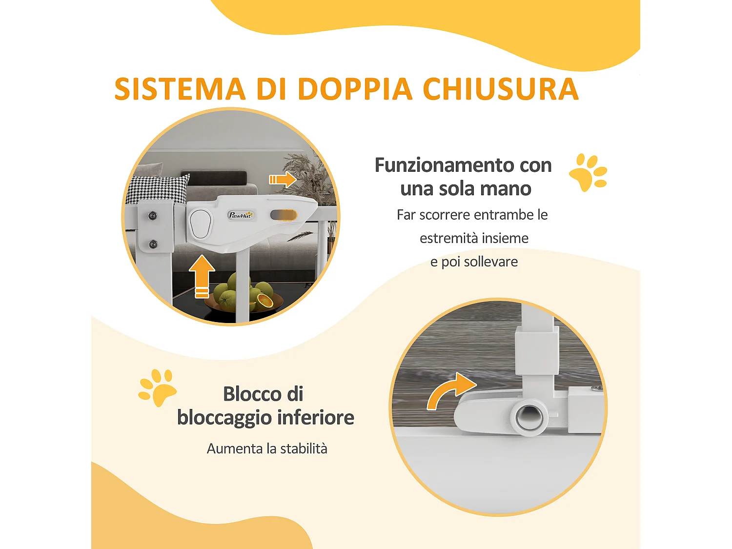 Cancellino per cani con chiusura automatica alto 104cm bianco