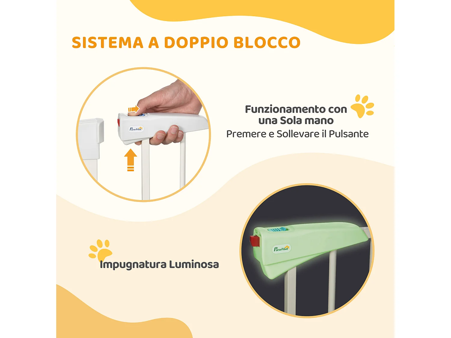 Cancelletto per cani con chiusura automatica 76-103x4.2x77 cm bianco