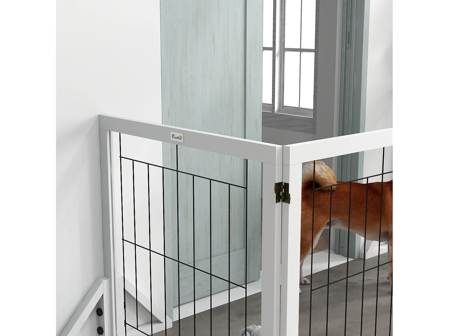 Cancellino di sicurezza pieghevole a 4 pannelli 280x70cm bianco