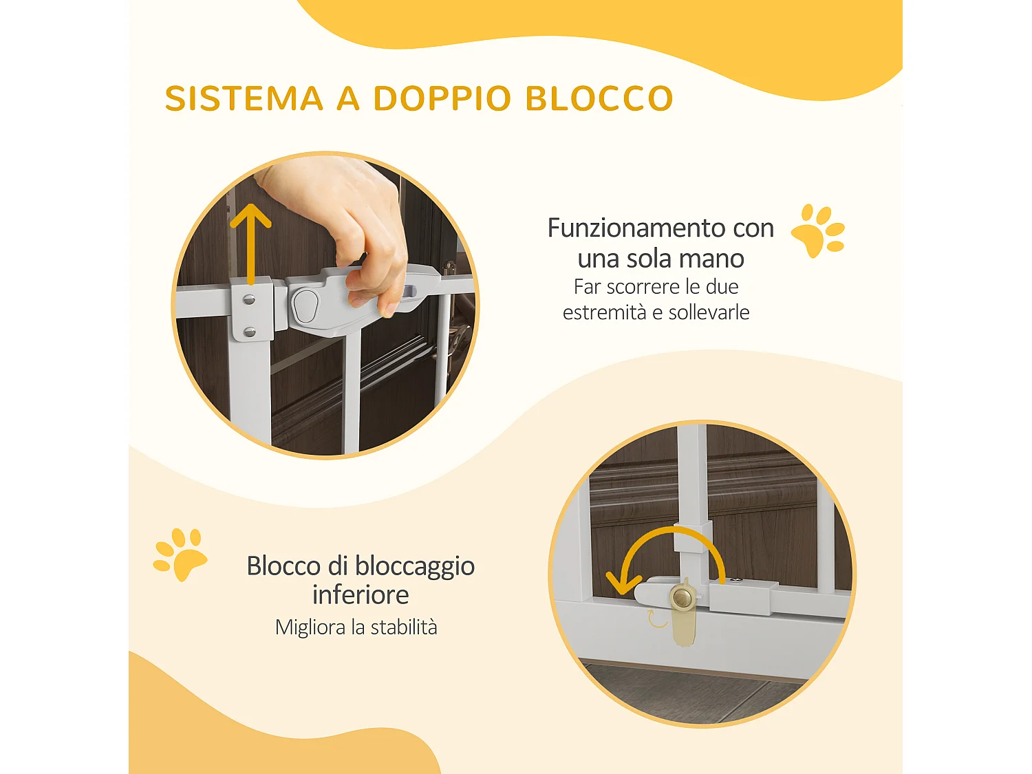 Cancellino per cani con chiusura automatica alto 104cm bianco
