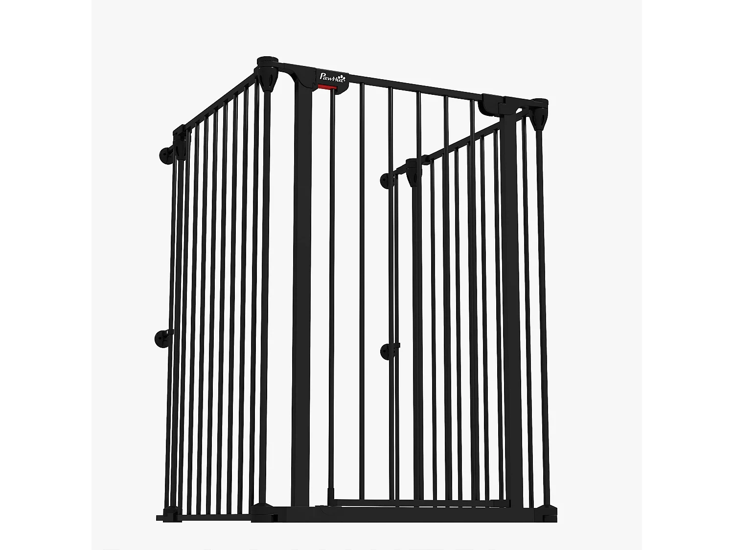 Cancelletto per cani a 3 pannelli con doppio blocco 206x90 cm nero