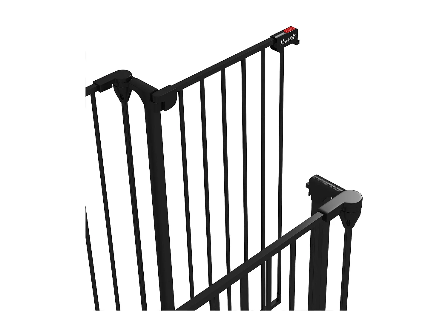 Cancelletto per cani a 3 pannelli con doppio blocco 206x90 cm nero