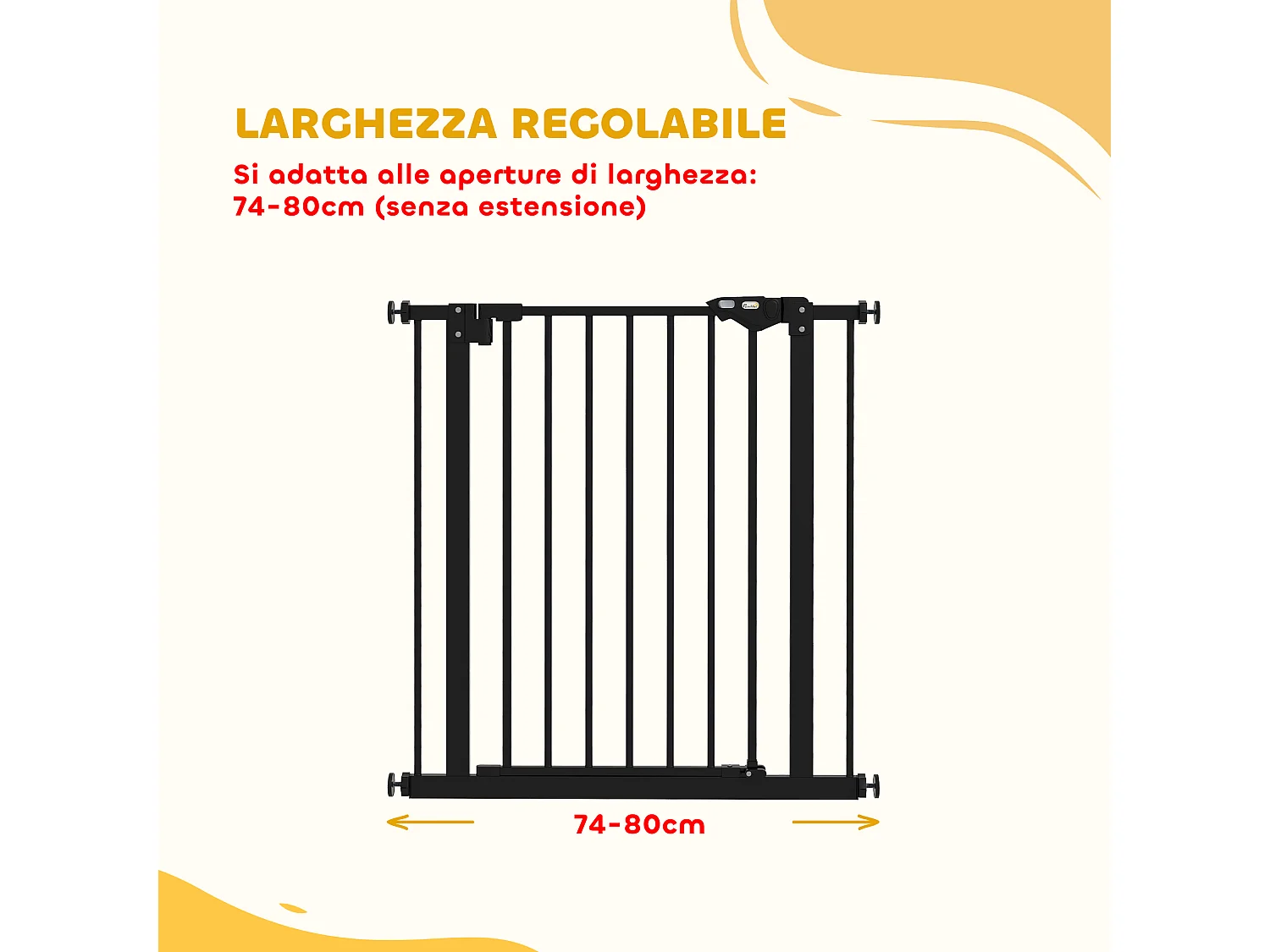 Cancellino per cani con chiusura automatica 68x77 cm nero