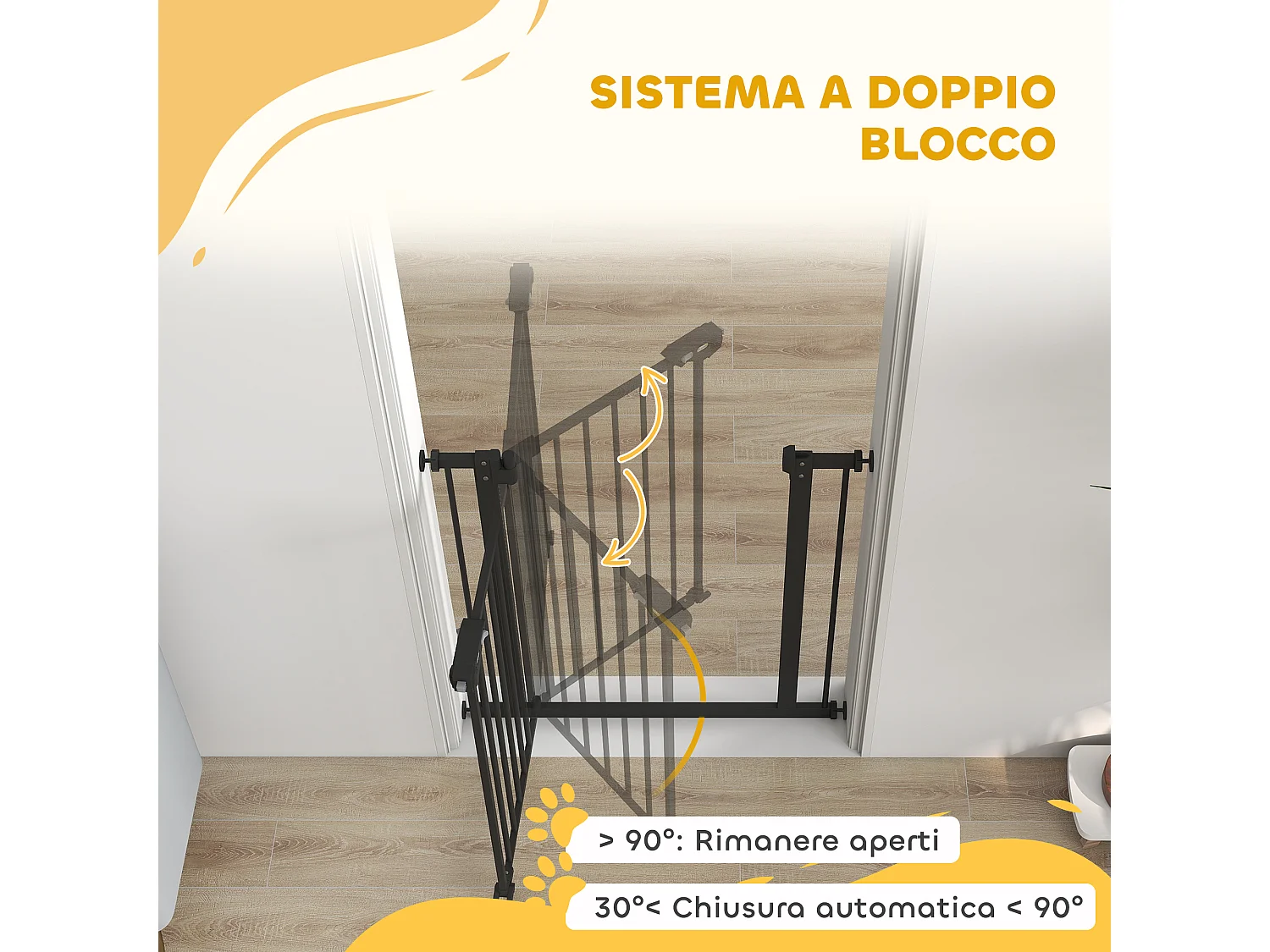 Cancellino per cani con chiusura automatica 68x77 cm nero