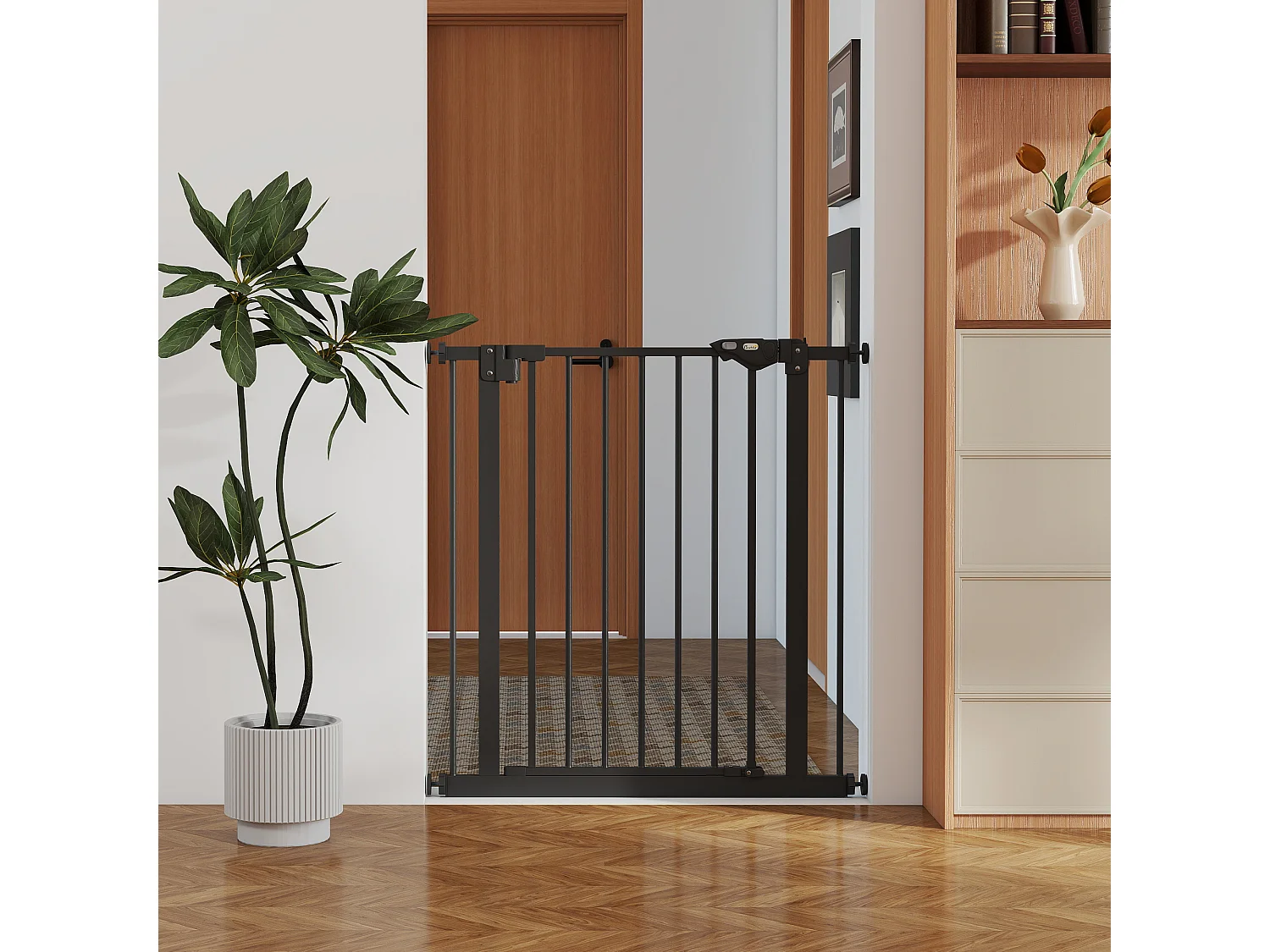 Cancellino per cani con chiusura automatica 68x77 cm nero