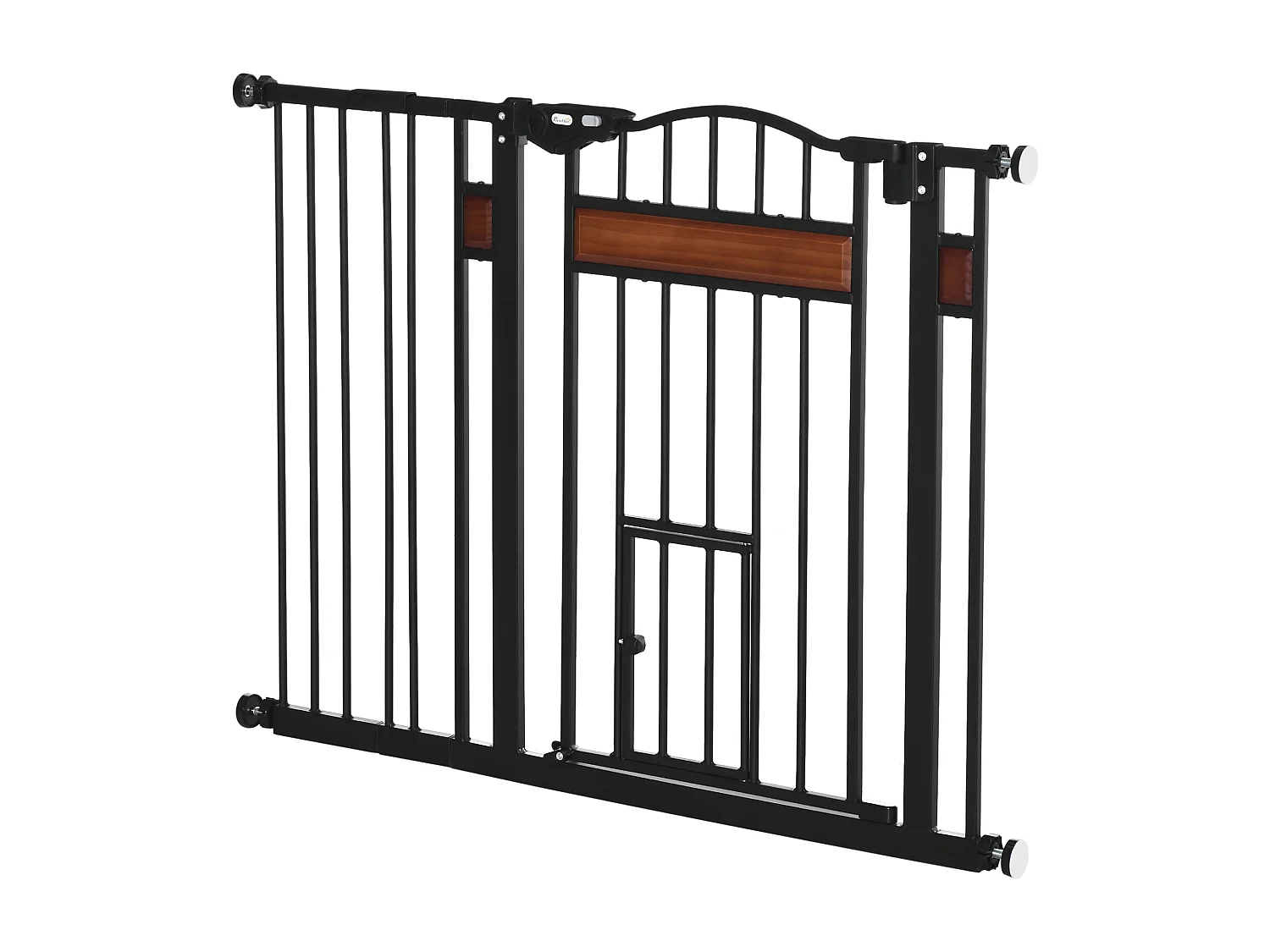 Cancelletto per cani con chiusura automatica 74-105x76.2 cm nero