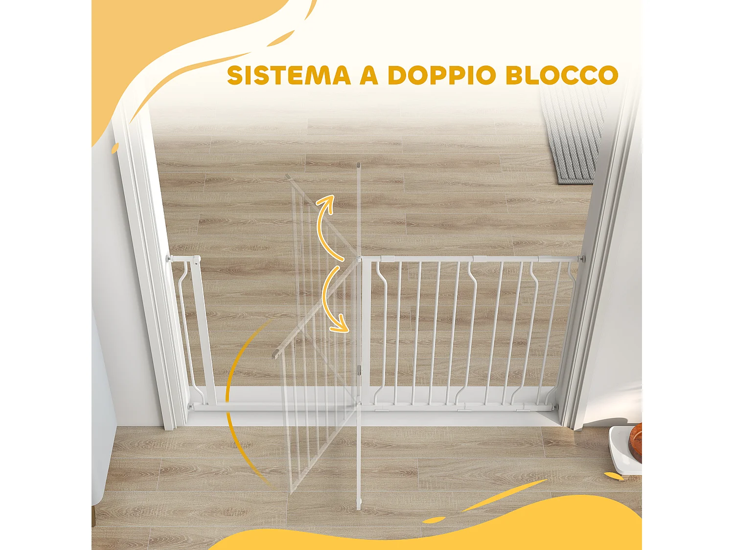 Cancelletto di sicurezza per cani estensibile 75-145 cm acciaio