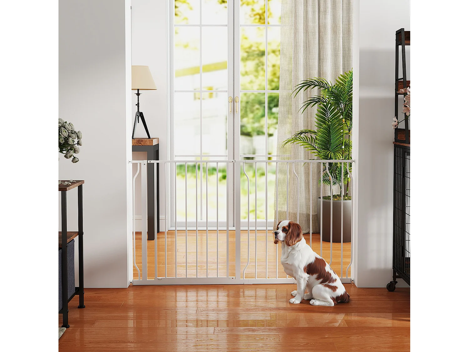 Cancelletto di sicurezza per cani estensibile 75-145 cm acciaio