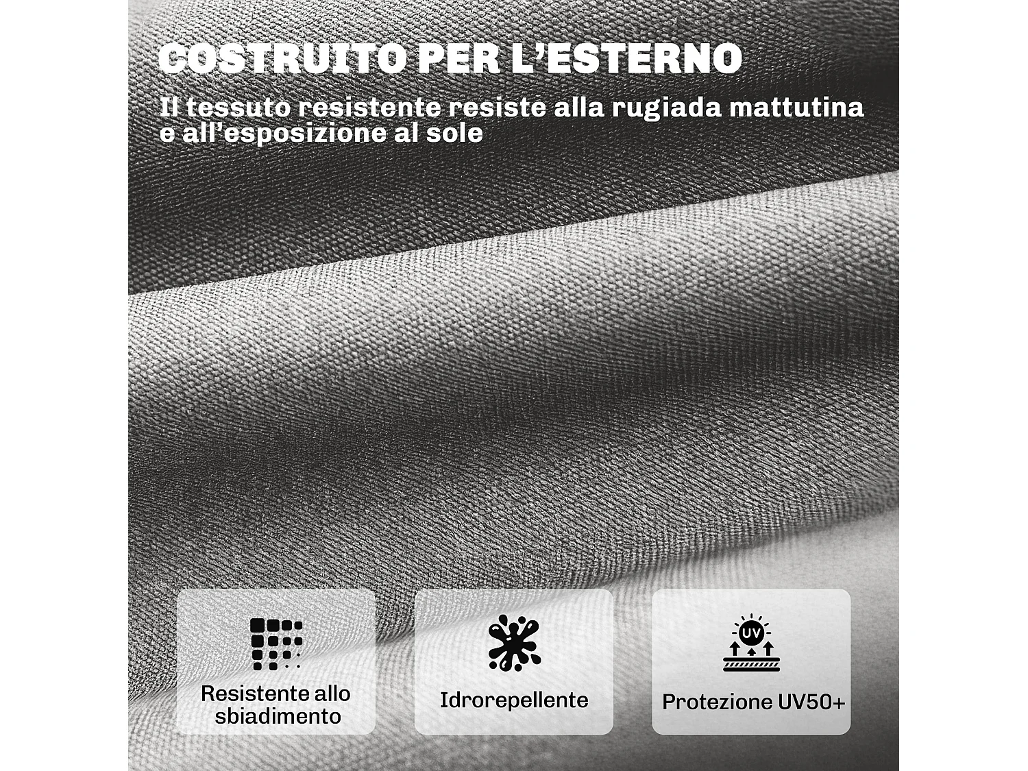 Cuscino per chaise lounge uv50+ da esterno grigio chiaro
