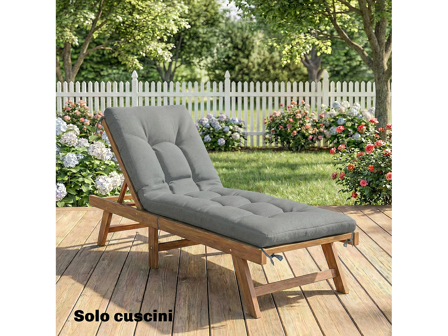 Cuscino per chaise lounge uv50+ da esterno grigio chiaro