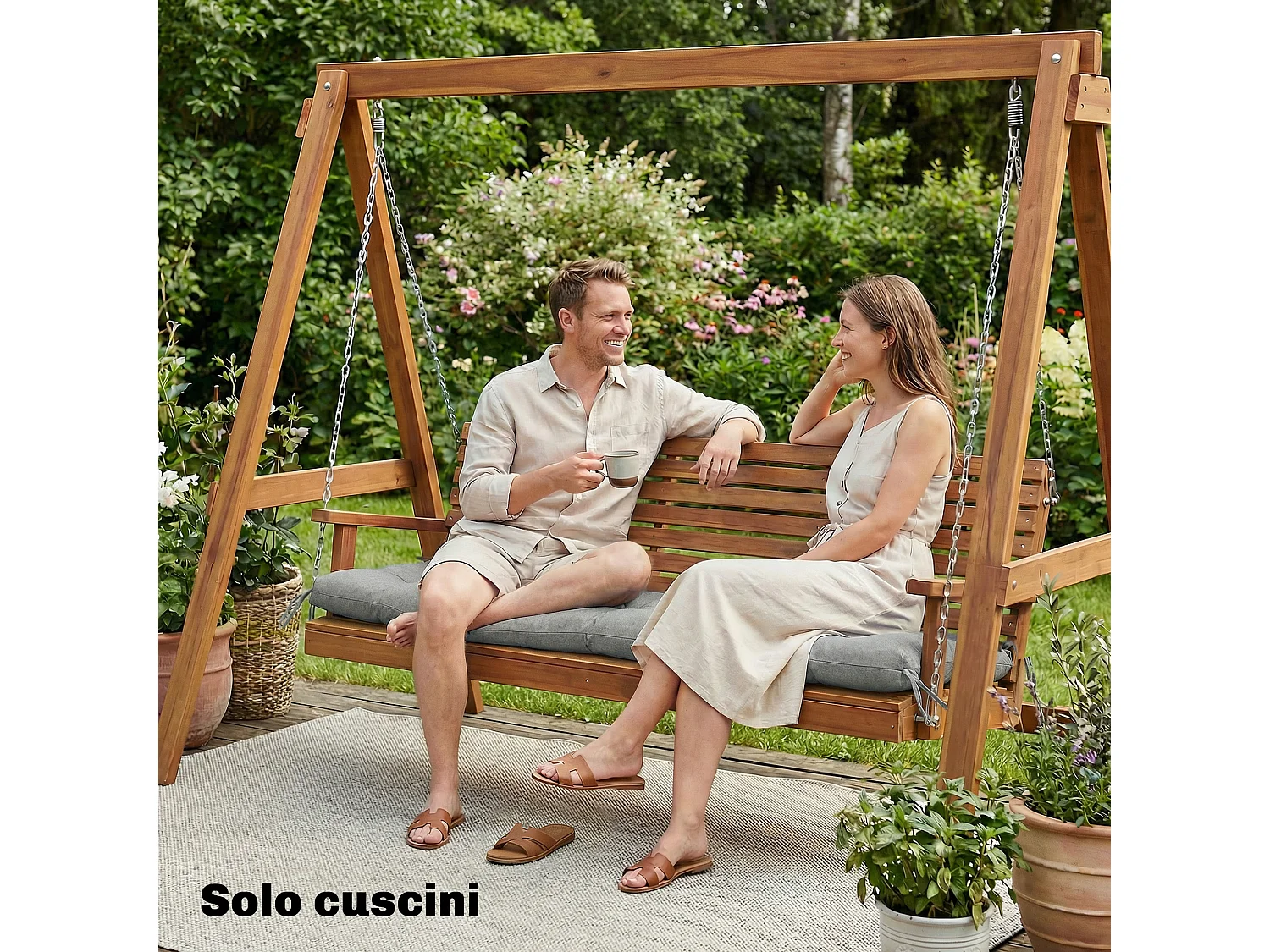 Cuscino per chaise lounge uv50+ da esterno grigio chiaro
