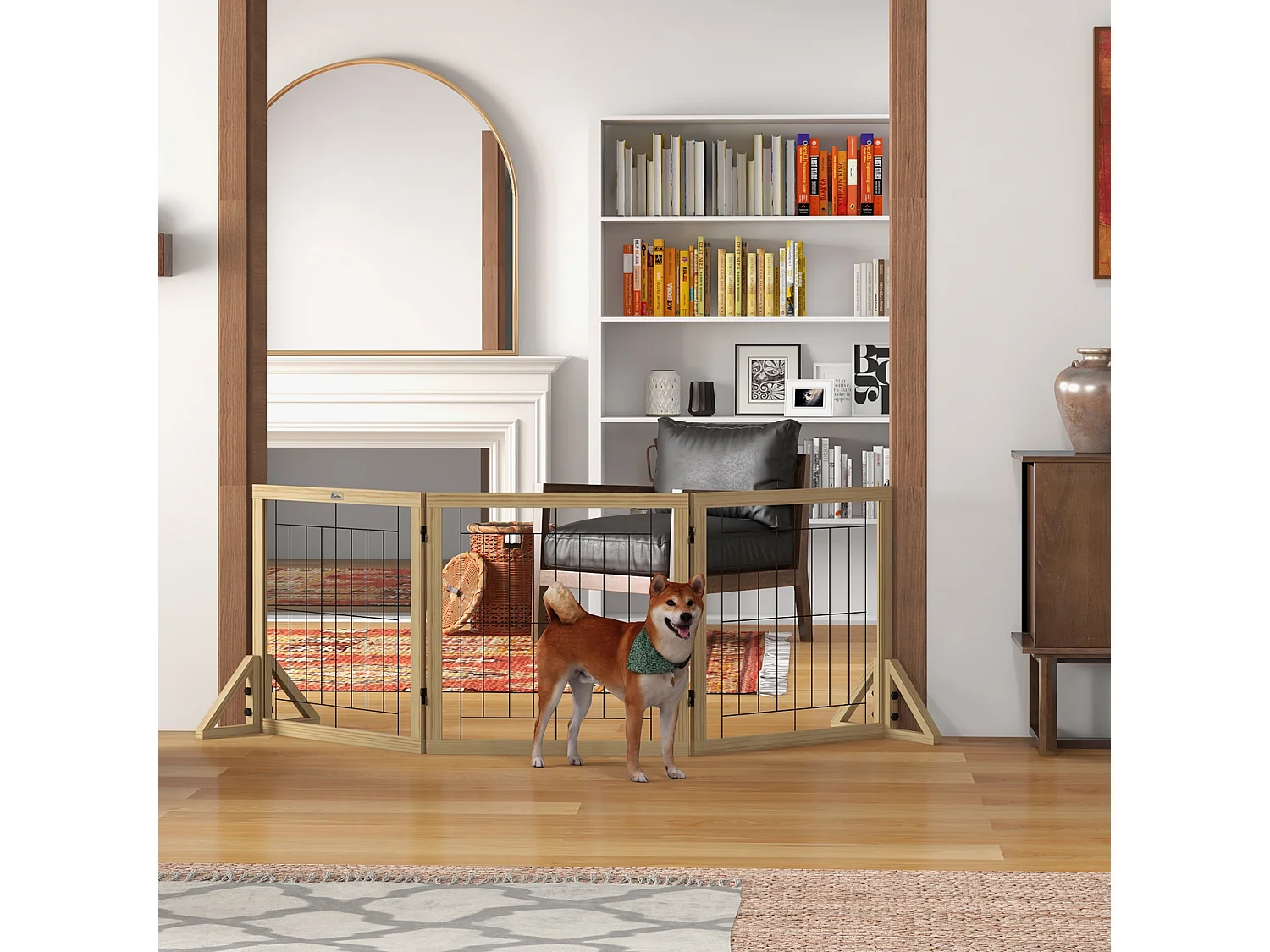 Cancellino di sicurezza pieghevole a 3 pannelli 210x70cm legno