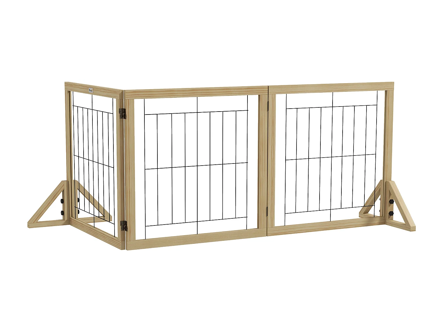 Cancellino di sicurezza pieghevole a 3 pannelli 210x70cm legno