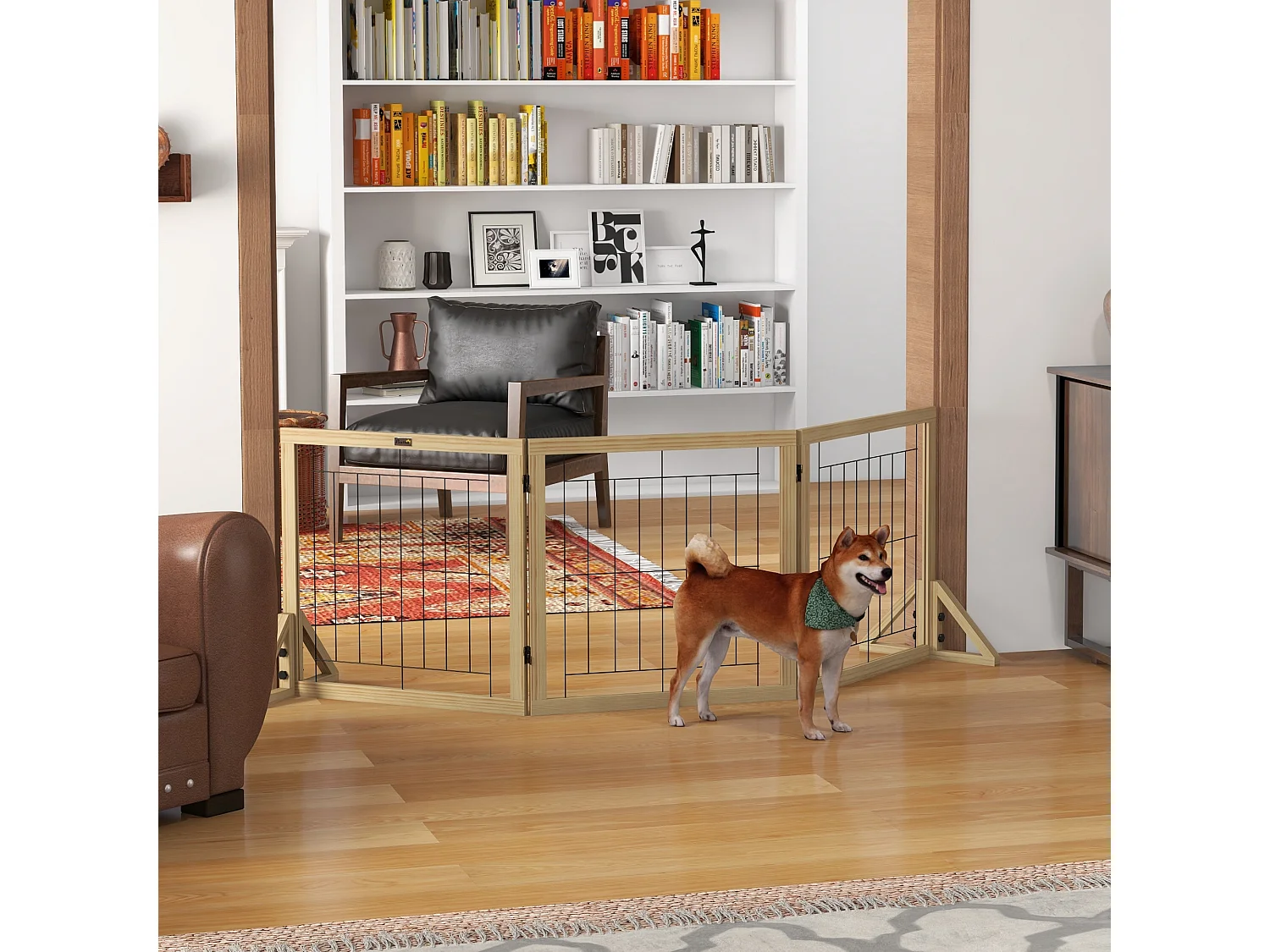 Cancellino di sicurezza pieghevole a 3 pannelli 210x70cm legno