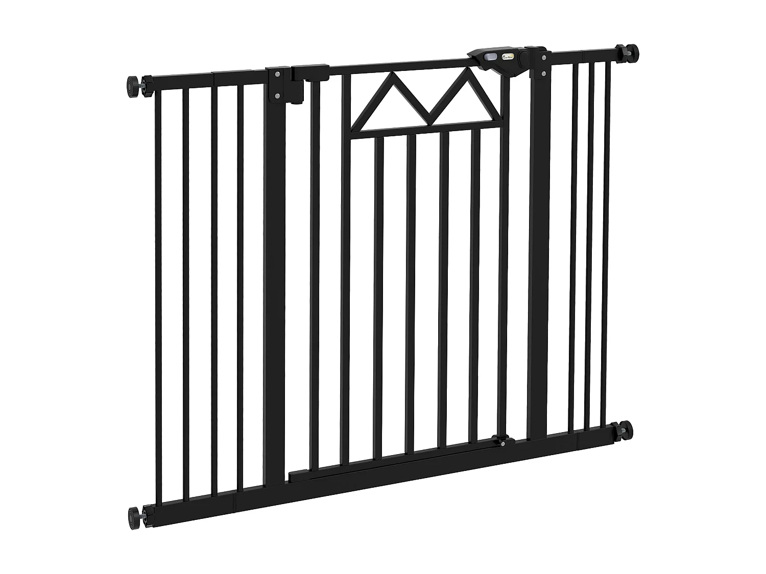 Cancellino per cani estensibile 74-100x76 cm in acciaio e pp nero
