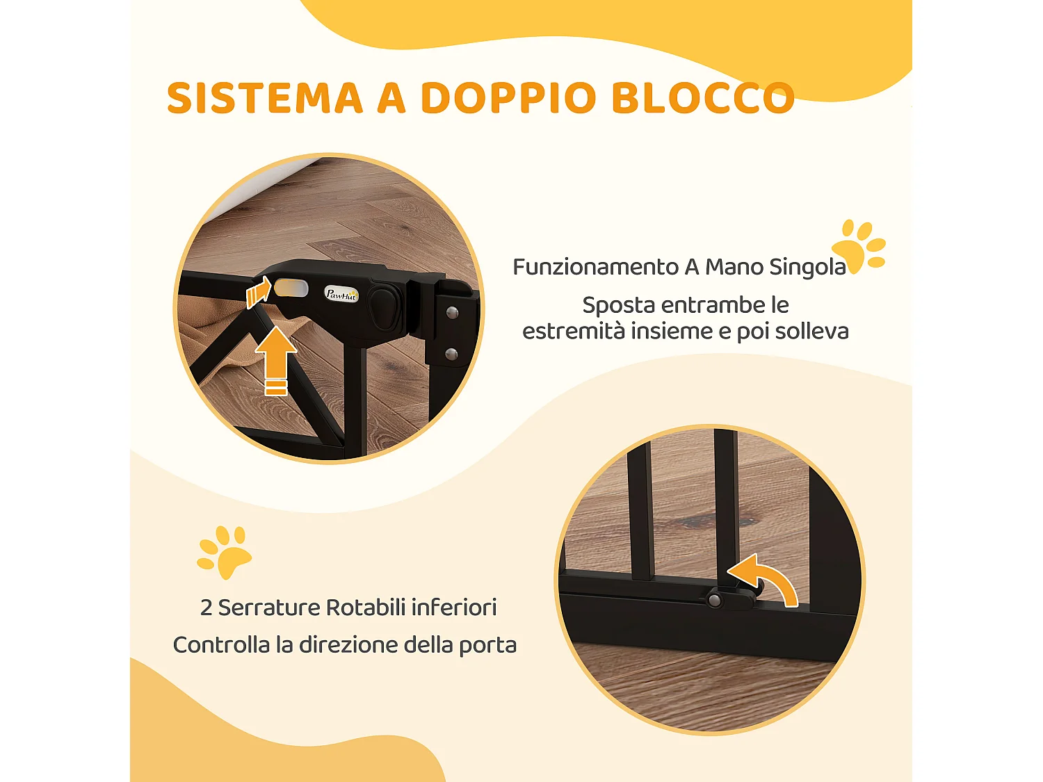 Cancellino per cani estensibile 74-100x76 cm in acciaio e pp nero
