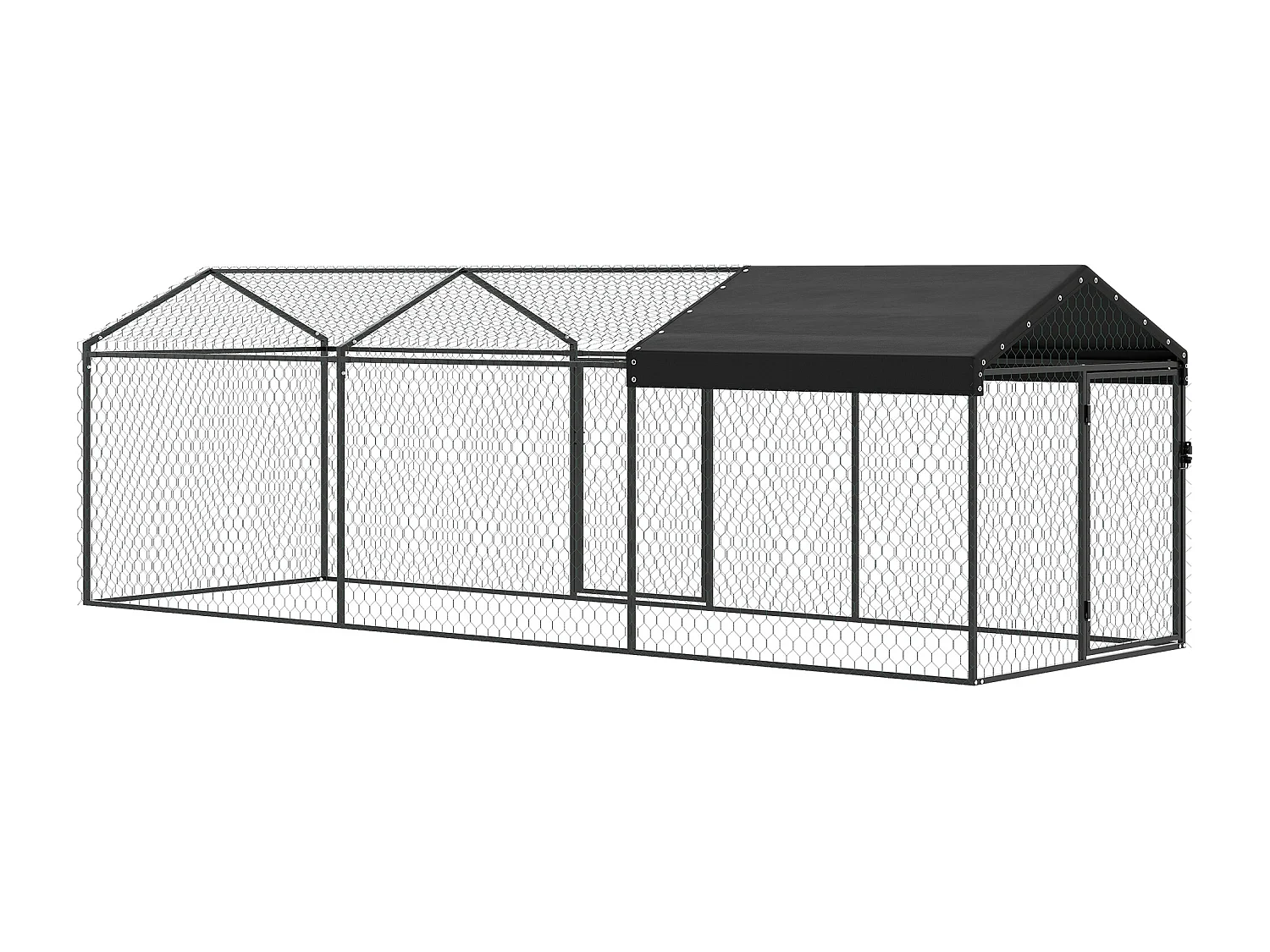 Recinto per polli con copertura metallo nero
