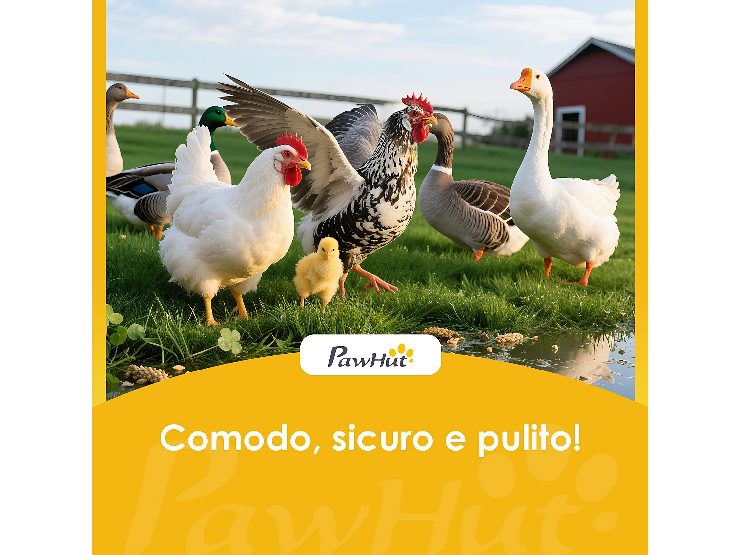 Recinto per polli con copertura metallo nero
