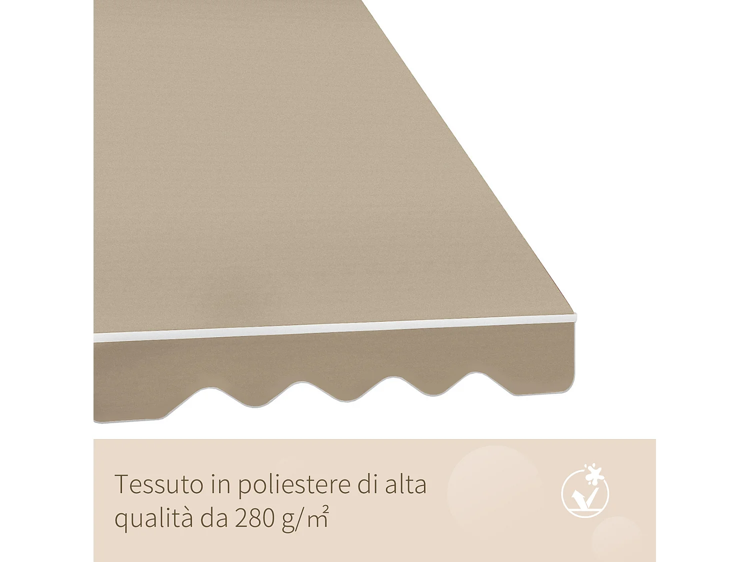 Tenda da sole a caduta avvolgibile angolazione 0-120° beige