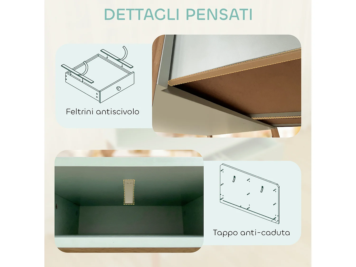 Scrivania per bambini con 3 ripiani e 2 cassetti verde