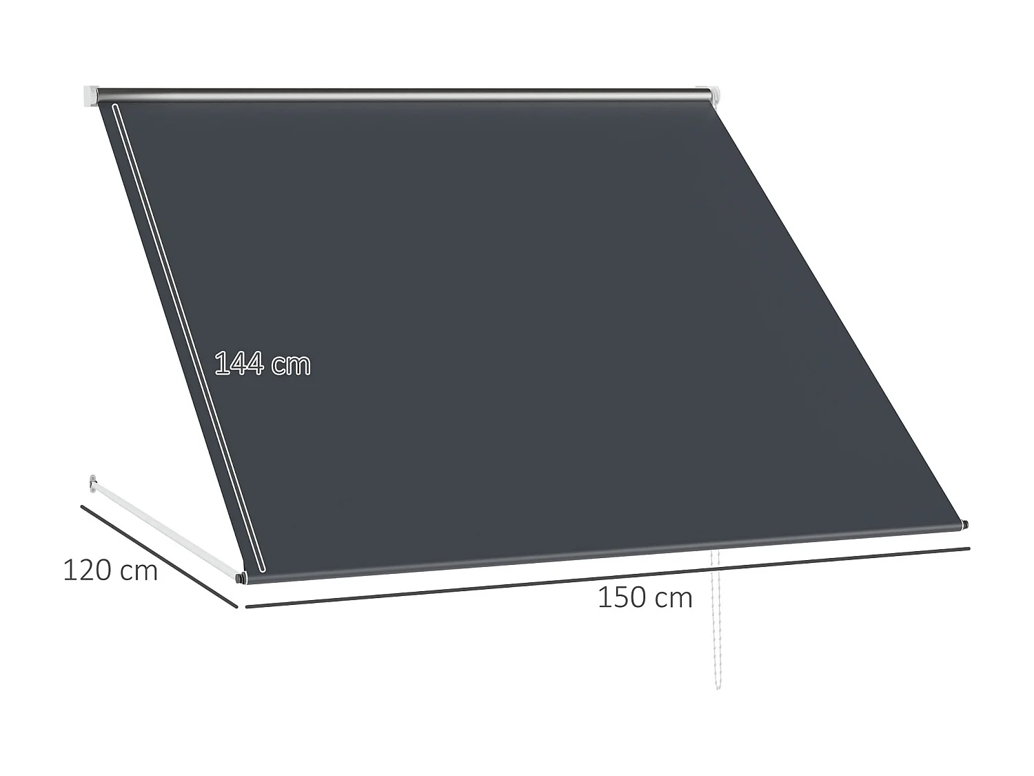 Tenda da sole a bracci con apertura manuale e inclinazione grigio