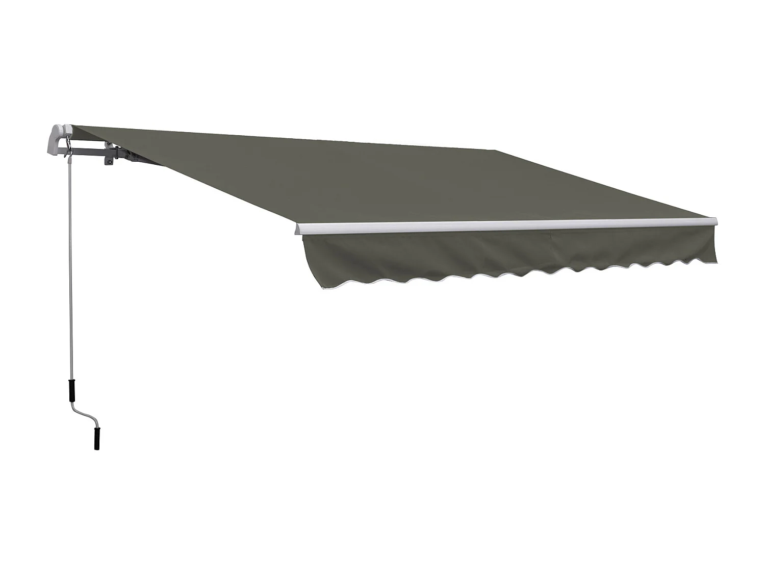 Tenda da sole avvolgibile con manovella 350x250cm grigio