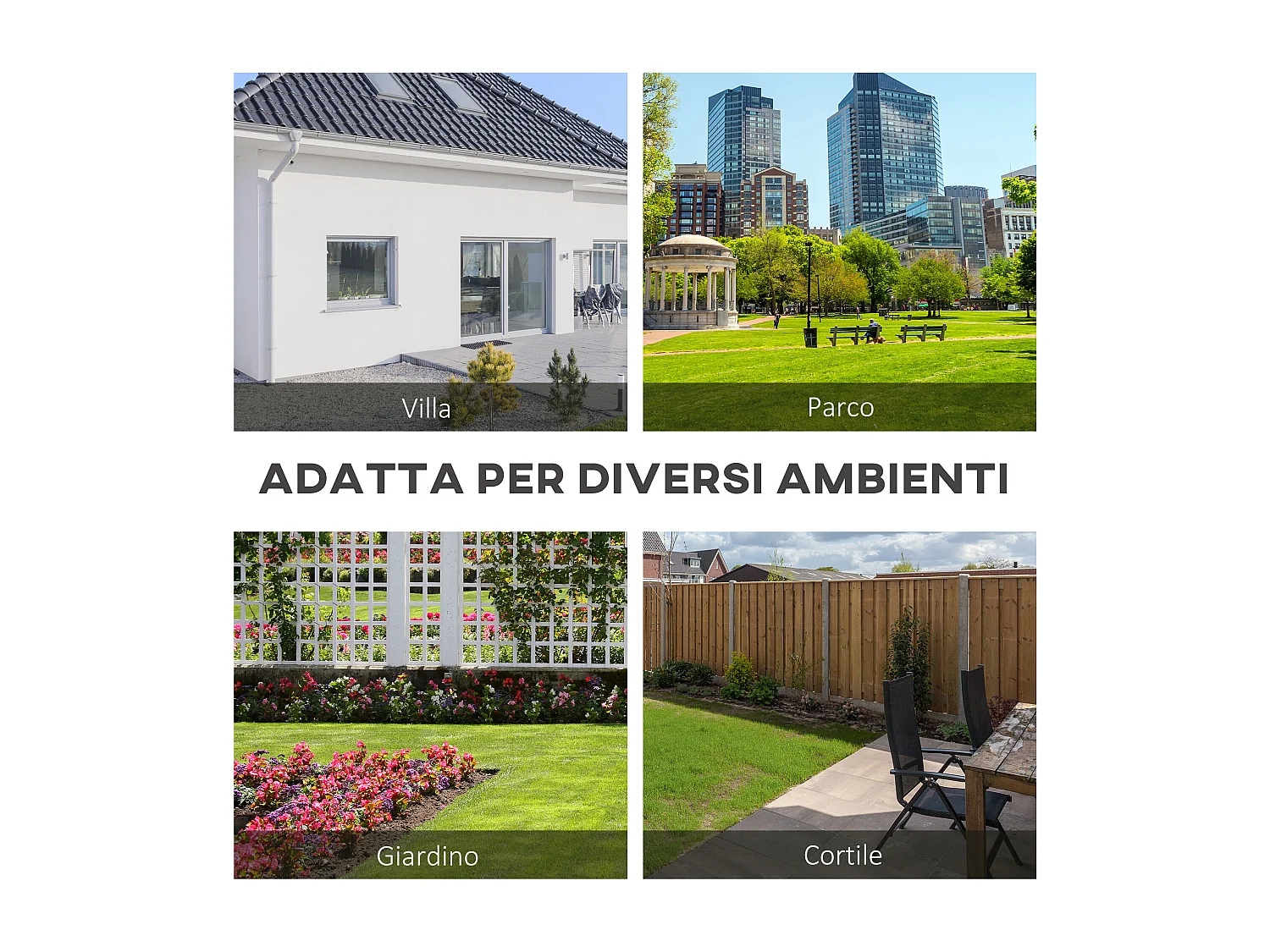 Panchina da Giardino 2 Persone con Tavolino Estensibile Nero Metallo