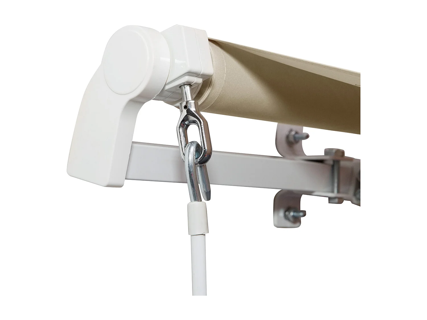 Tenda da sole avvolgibile con manovella 350x250cm crema
