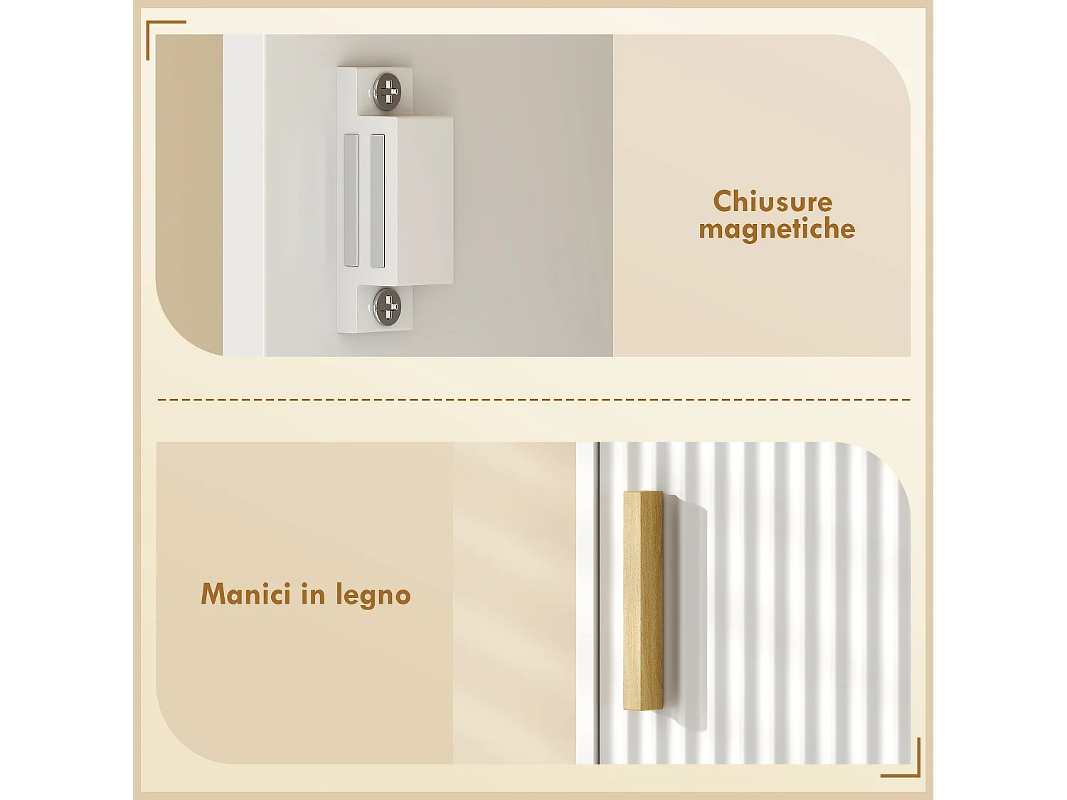 Armadietto alto da bagno con cassetto in legno bianco