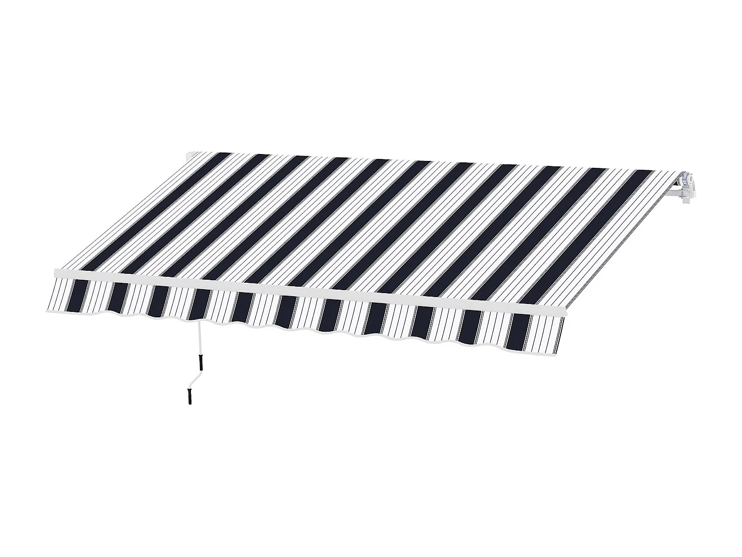 Tenda da sole 2.5x2m avvolgibile manuale blu e bianco
