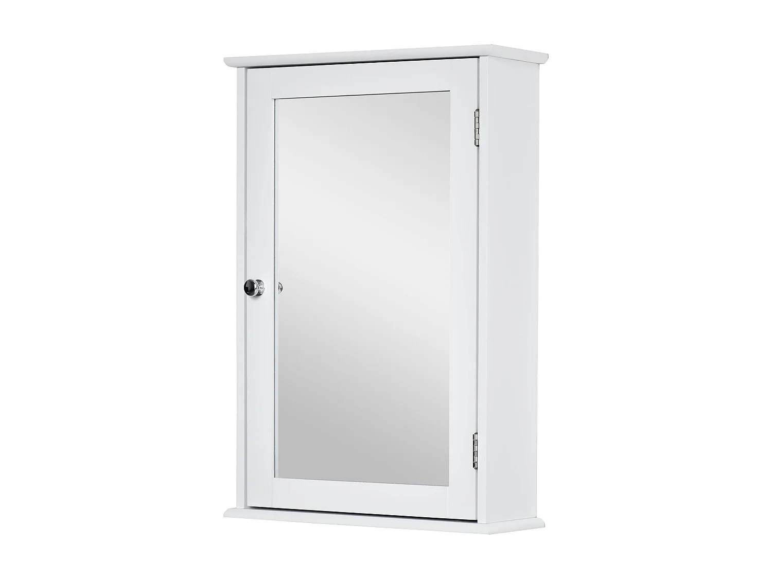 Specchio bagno contenitore con ripiano regolabile in vetro bianco