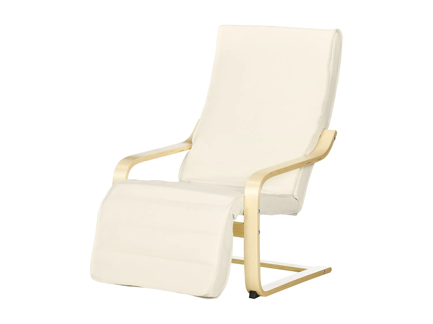 Poltrona relax con poggiapiedi 5 livelli e poggiatesta crema